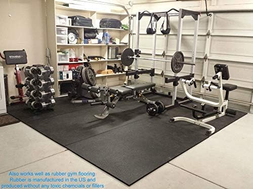 American Floor Mats - Heavy Duty Horse Mats - Slip Resistant, Black, 10' x 10' Set (25 Tiles Total, 0.75" Thick)