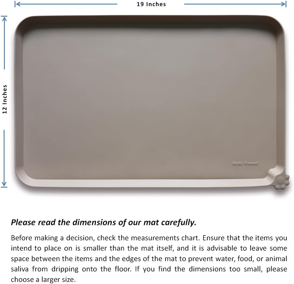 Hoki Found - Waterproof Pet Feeding Mats with High Lips, Multiple Size and Colors -T - Pet Explorer