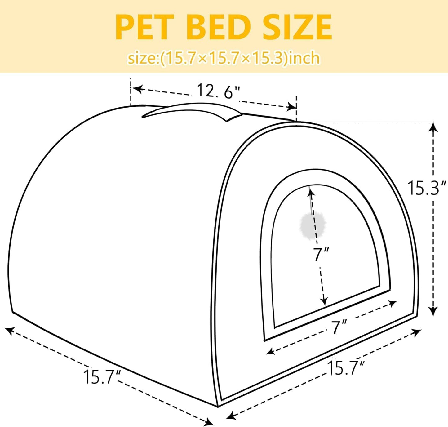 Cat Bed for Indoor Cats,Foldable cat cave,Anti-Slip & Water-Resistant Bottom,cat Houses for Indoor Cats or Small Dogs, Kitten Tent, Rabbit Bed (Dark Grey, L:(17.5"×16.9"×15.9")) - Pet Explorer