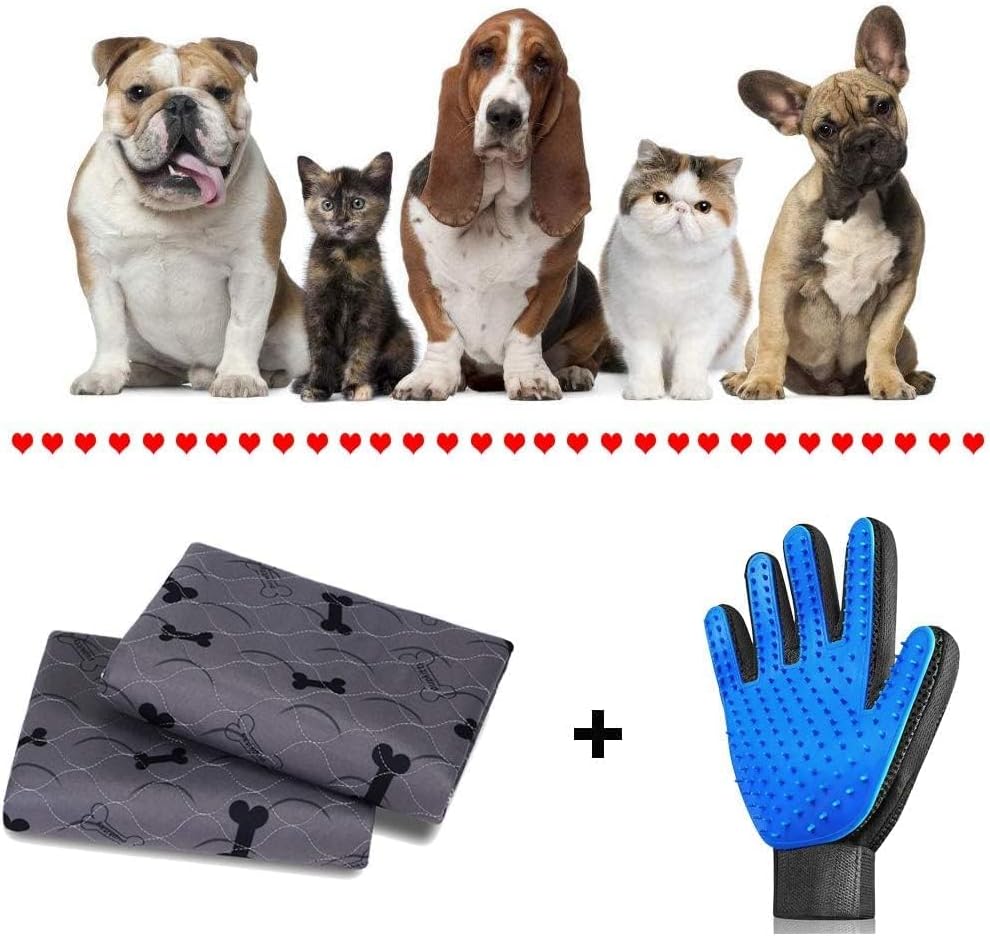 Washable Dog Pee Pads with Free Grooming Gloves,Non Slip Dog Mats with Great Urine Absorption,Reusable Puppy Pee Pads for Whelping,Potty,Training,Playpen - Pet Explorer
