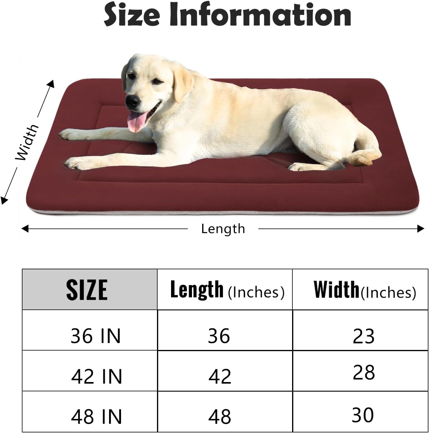 JoicyCo Extra Large Dog Bed Crate Mat 47 in Non-Slip Washable Soft Mattress Kennel Pads - Pet Explorer