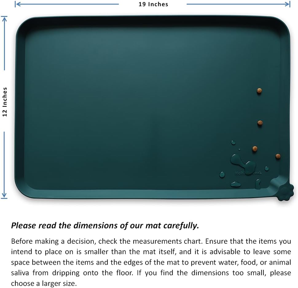 Hoki Found Silicone Pet Food Mats Tray - High-Lips Pet Dog Cat Bowl Mats - Dog Pet Cat Feeding Mat - Waterproof Dog Cat Food Mats -Pet Water Mats for Floors - Dark Cedar - Pet Explorer