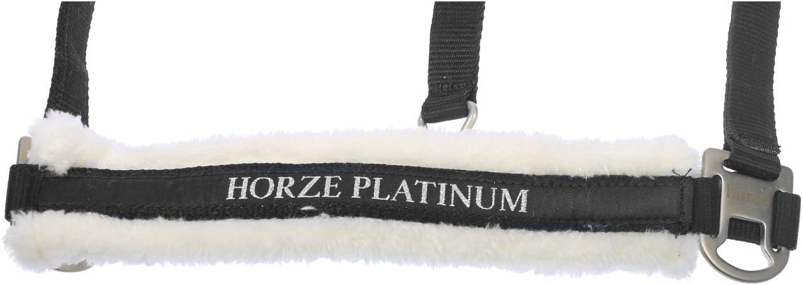 HORZE Howard Soft Fleece Padded Adjustable Polyester Horse Halter - Black - Cob