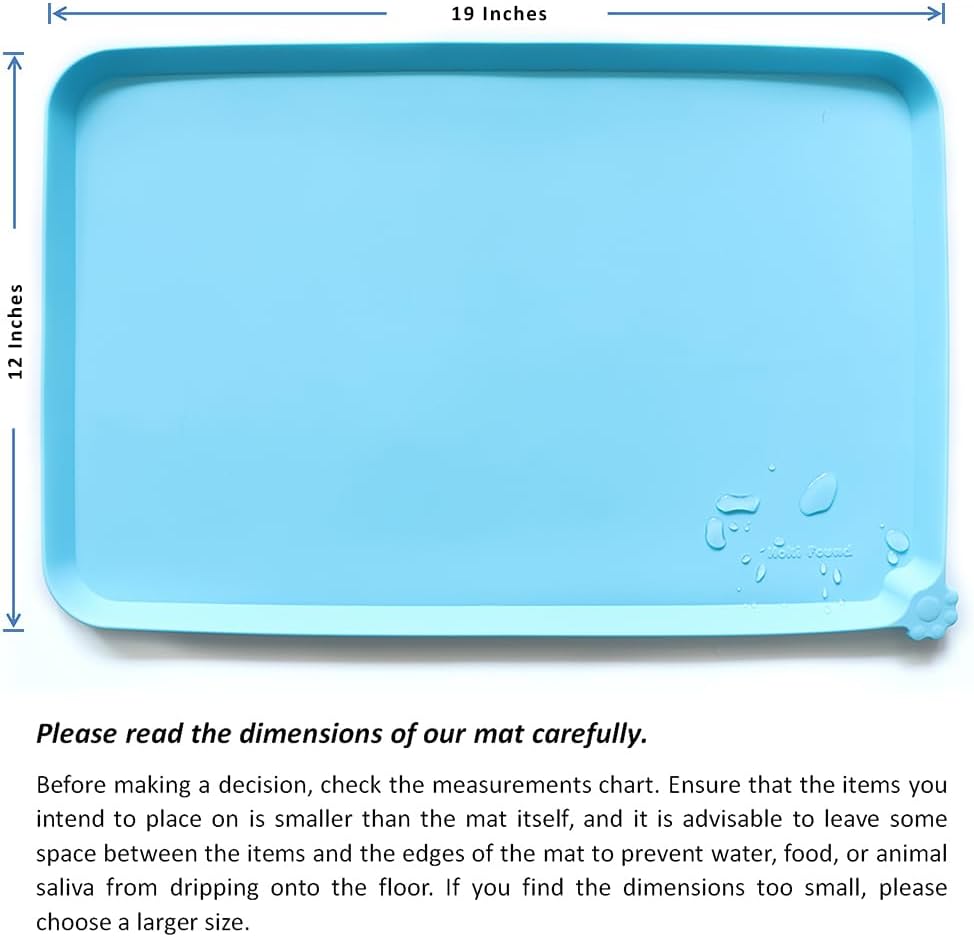 Hoki Found - Waterproof Pet Feeding Mats with High Lips, Multiple Size and Colors -A - Pet Explorer