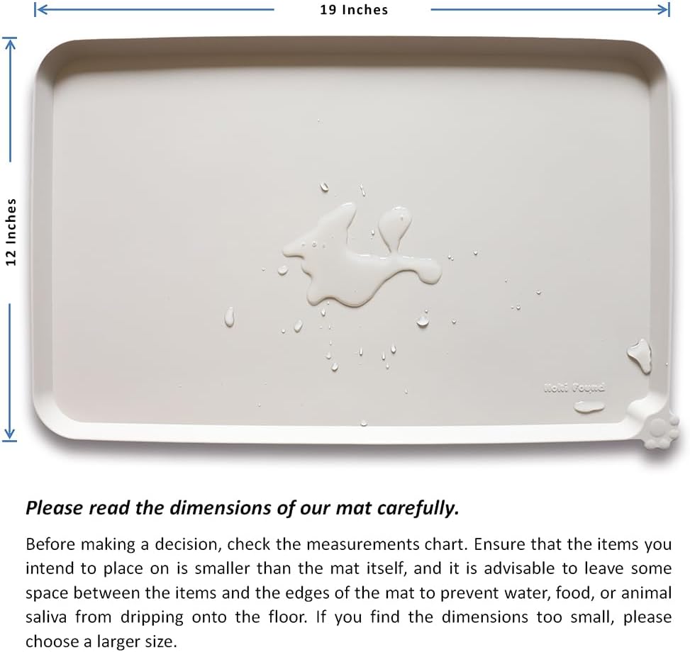 Hoki Found Silicone Pet Food Tray - High-Lips Dog Cat Bowl Mats - Waterproof Dog Cat Food Mats - Colors: Cream Brown - Pet Explorer