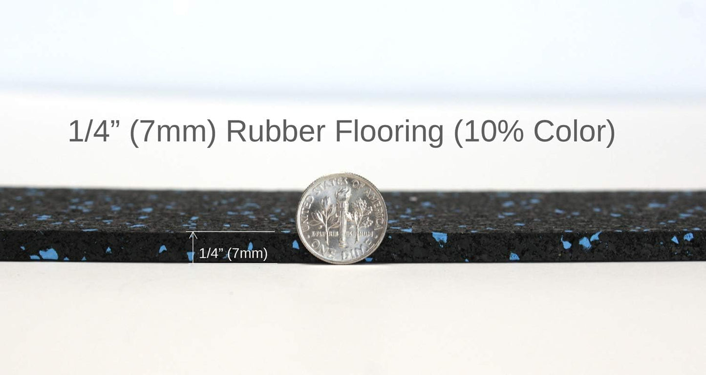American Floor Mats 1/4in (7mm) Thick 10% Mocha 4' x 35' Heavy Duty Rubber Rolls, Protective Exercise Mats, Home Gym Rubber Flooring