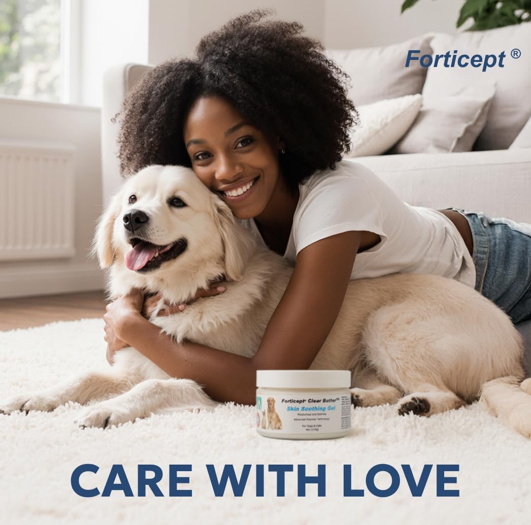 Forticept Clear Butter Dog Hot Spot Treatment Hydro Gel, Heals Dog Wound, Helps with Skin Yeast Infections, Ringworm, Insects Bites, Cuts, Rashes, Skin Allergy, 4 Ounces - Pet Explorer