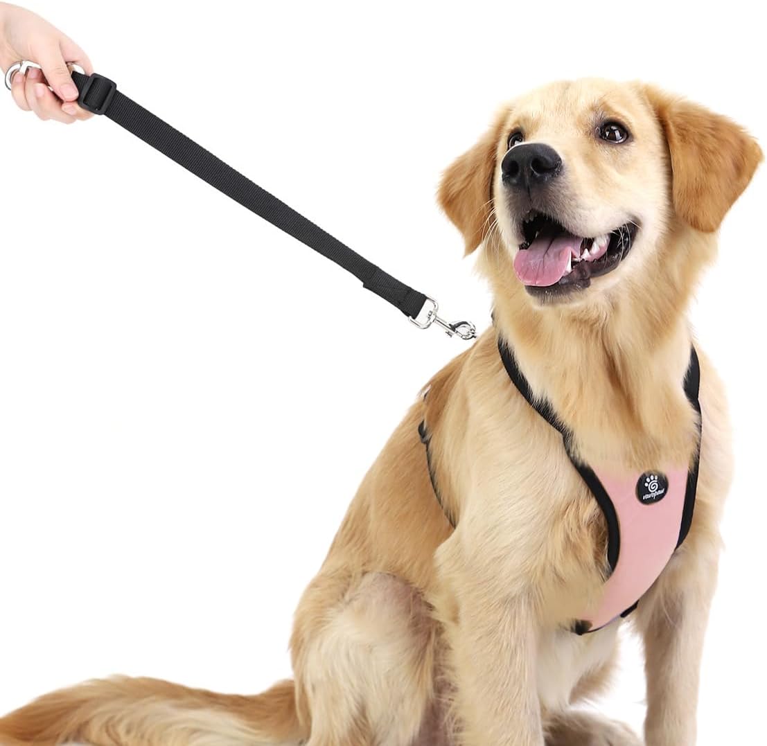 Dog Seat Belt, Safety Vest Dog Car Harness with Adjustable Buckle Dog Seat Belt for Vehicle Nylon Pet Safety Seat Belts Heavy Duty(XL, Pink) - Pet Explorer