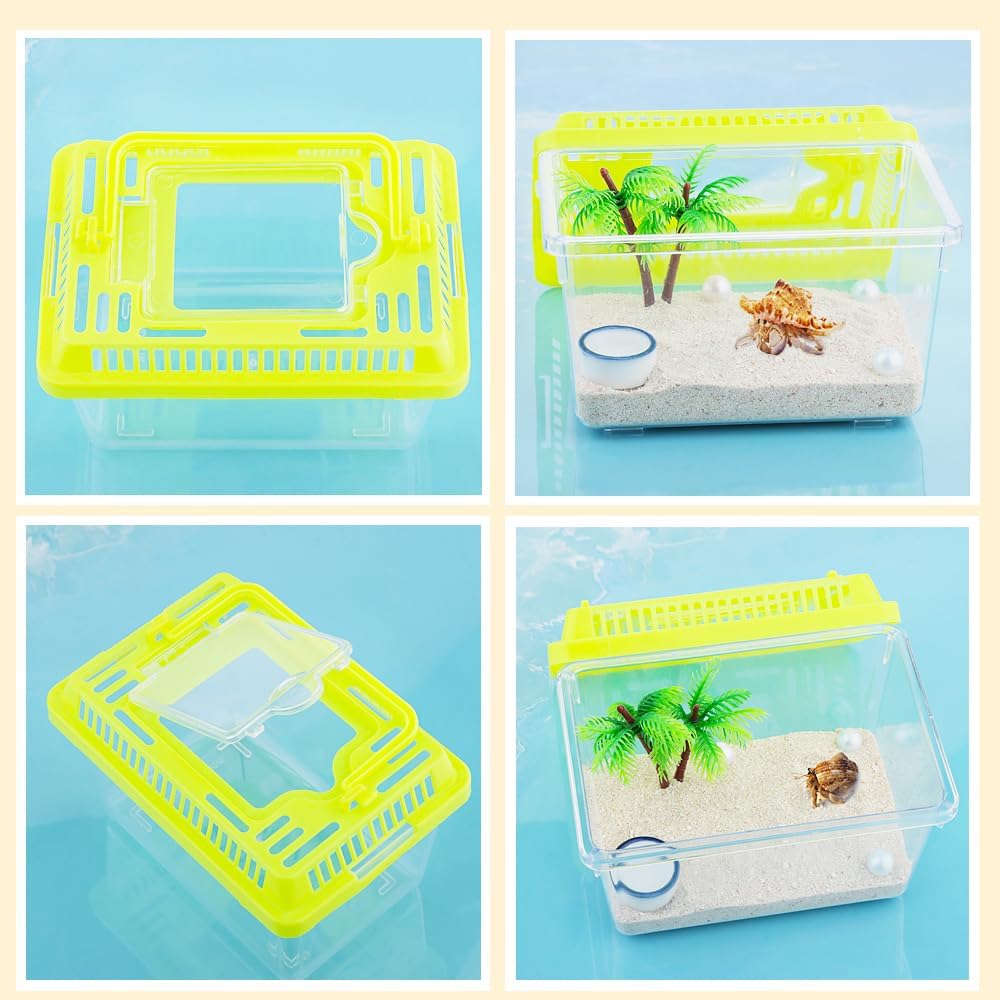 20 Pack Small Plastic Reptile Carrier Tarantula Enclosure Snake Breeding Box Hatching Container for Spider Fish Turtle Hermit Crab Bearded Dragon Lizard (5.1 x 3.5 x 3.5 Inch) - Pet Explorer