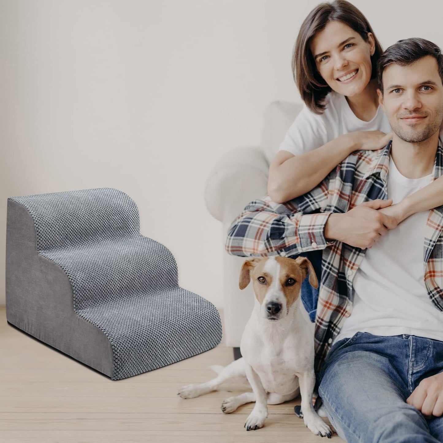Chic Threads Dog Stairs for Small Dogs, 3-Step Dog Stairs for High Beds and Couch, Pet Steps for Small Dogs and Cats,Non-Slip Stable Indoor Dog Steps - Pet Explorer