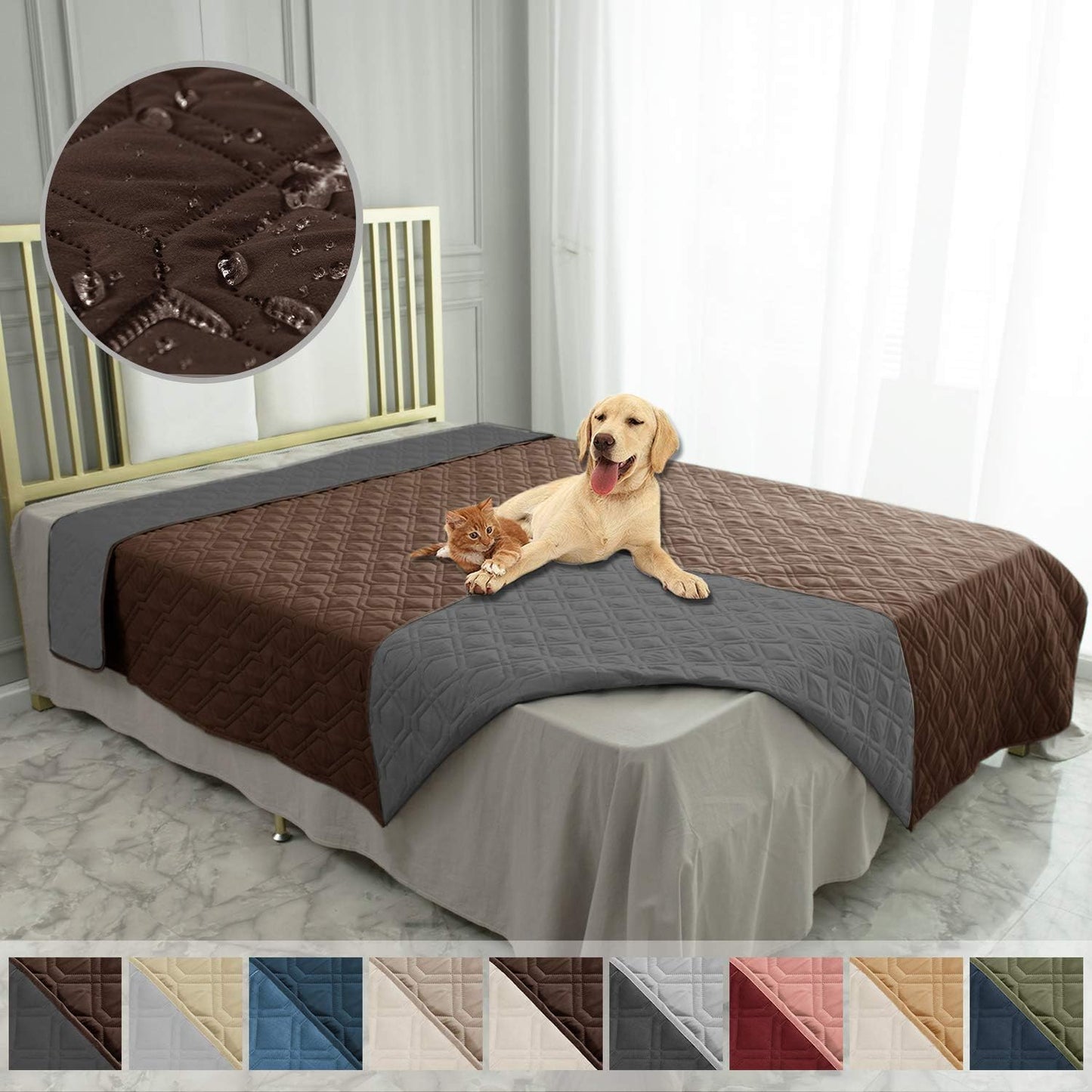 Ameritex Waterproof Dog Bed Cover Pet Blanket for Furniture Bed Couch Sofa Reversible - Pet Explorer