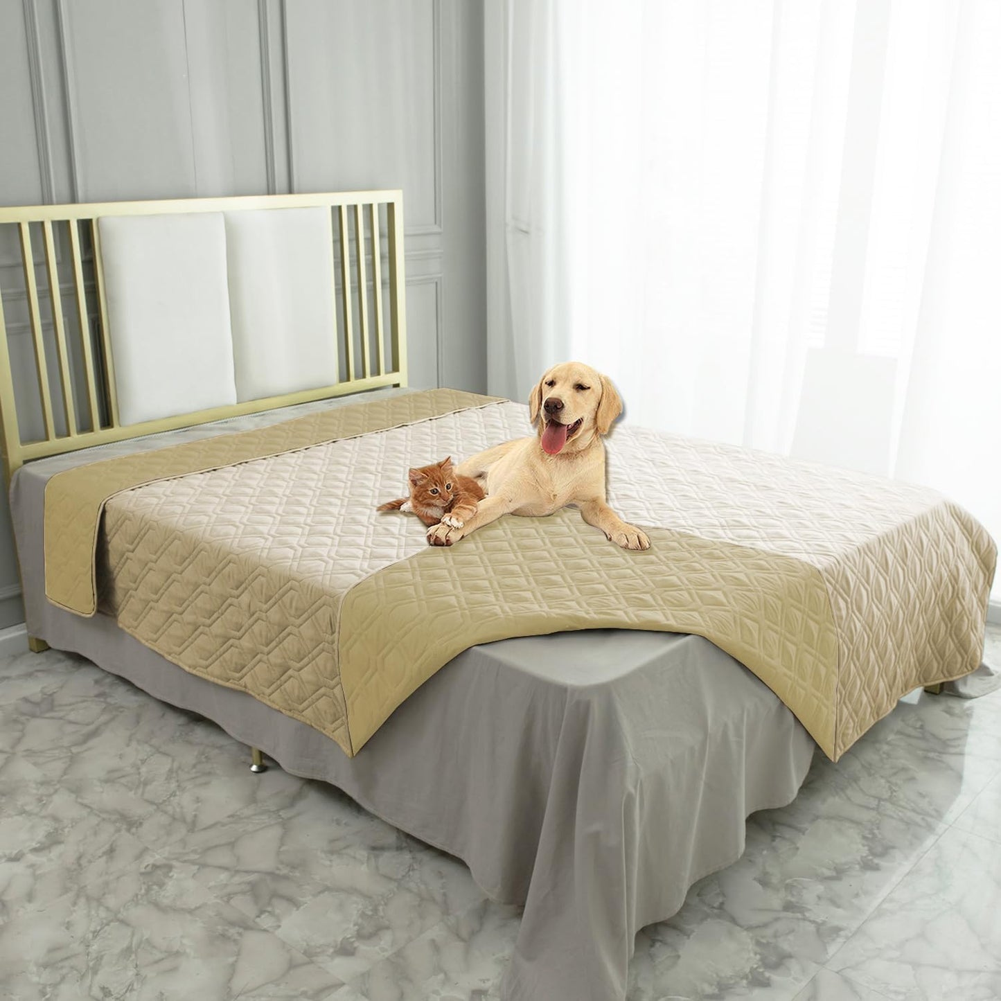 Ameritex Waterproof Dog Bed Cover Pet Blanket for Furniture Bed Couch Sofa Reversible - Pet Explorer
