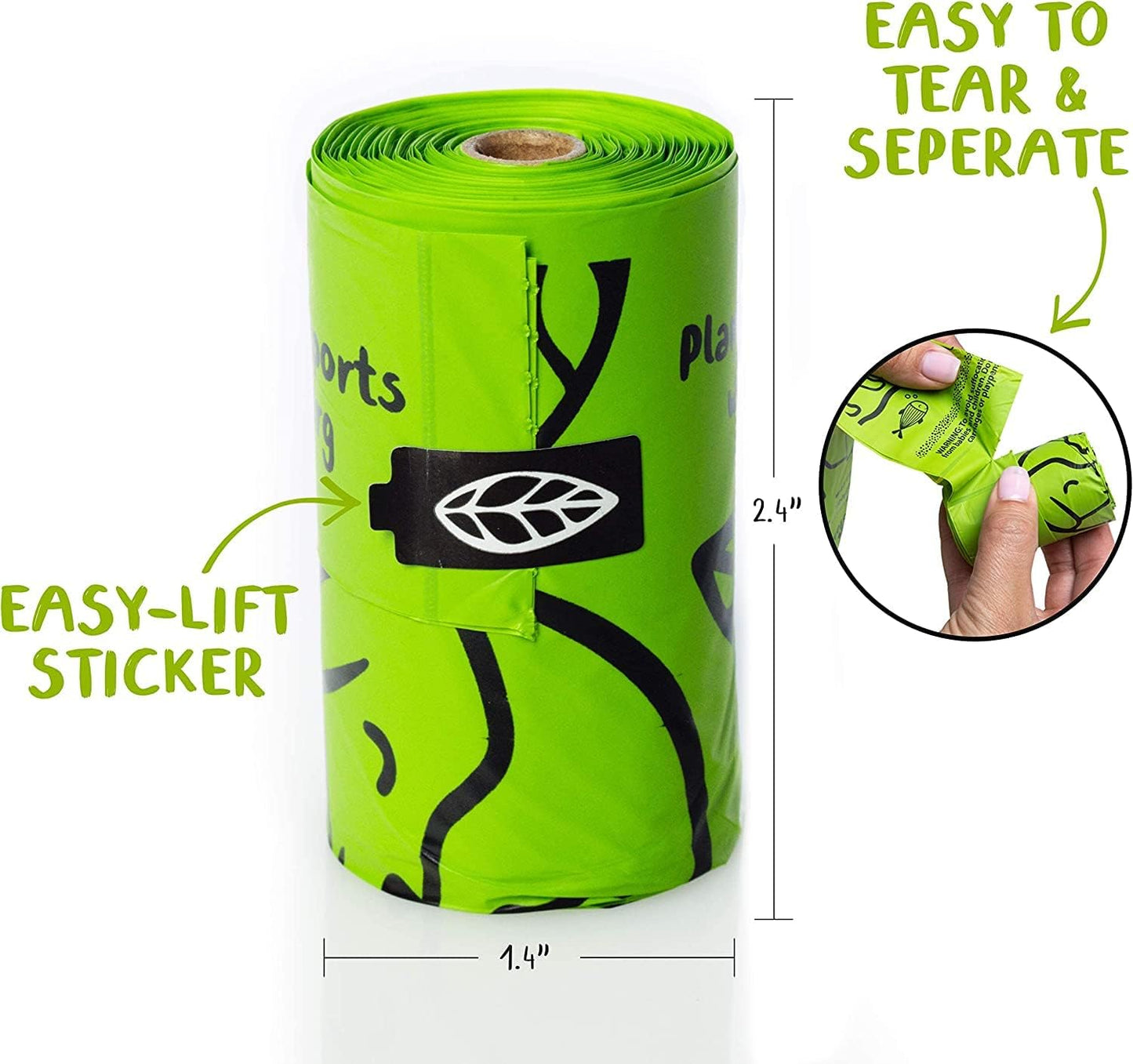 PLANET POOP Home Compostable Dog Poop Bags Extra-long with Handles 240 Un-Scented Pet Waste Bags Plastic Free, Thick Leakproof Plant-Based Doggy Bag, Cats & Dogs Pet Supplies - Pet Explorer