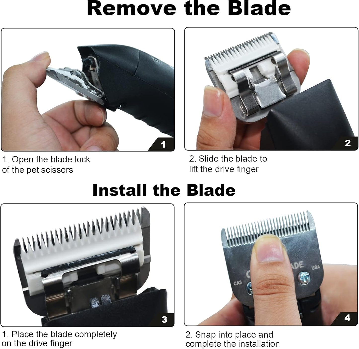 7FC Blades Dog Grooming Clipper Compatible with Andis Pet/Oster A5/Wahl KM Series, Ceramic & Stainless Steel Blade - Pet Explorer