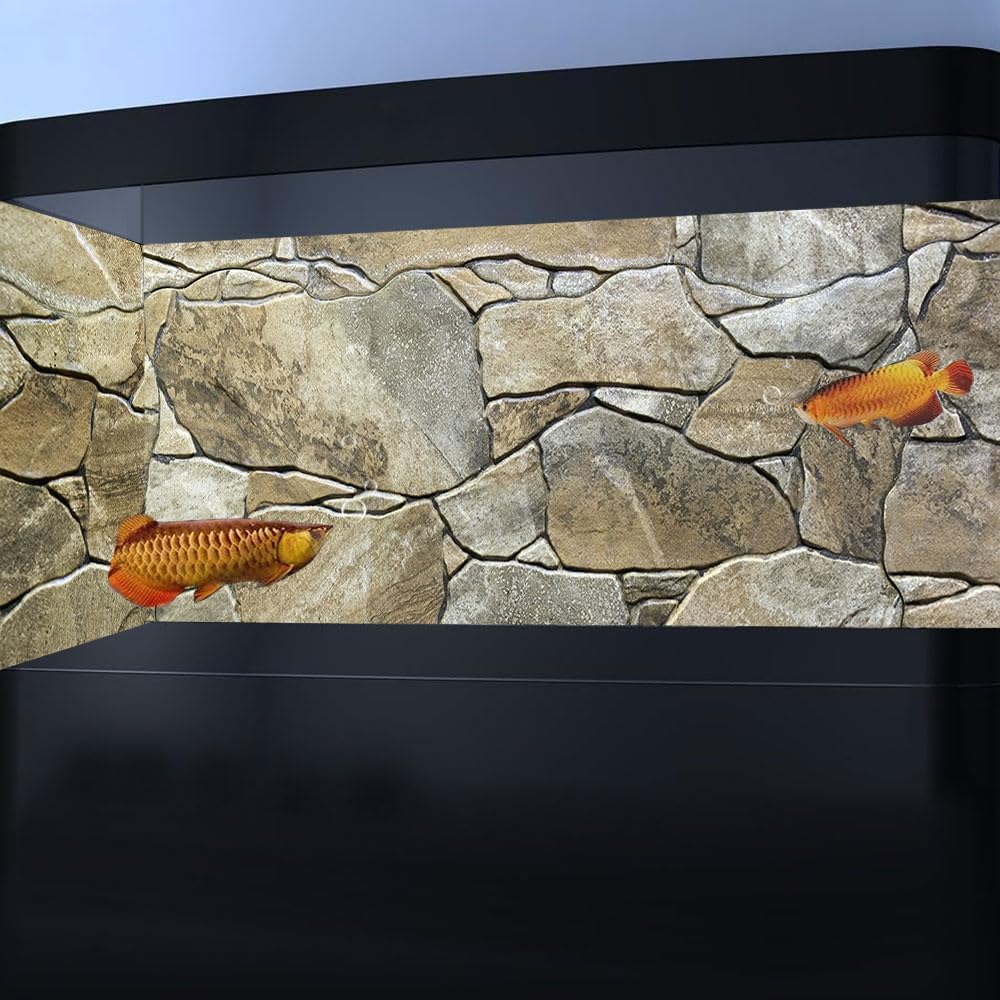 36X20IN Marble Aquarium Background, Art Marble Aquarium Background, Natural Marble Glass Terrarium Background with 8 EVA Double-Sided Tape - Pet Explorer