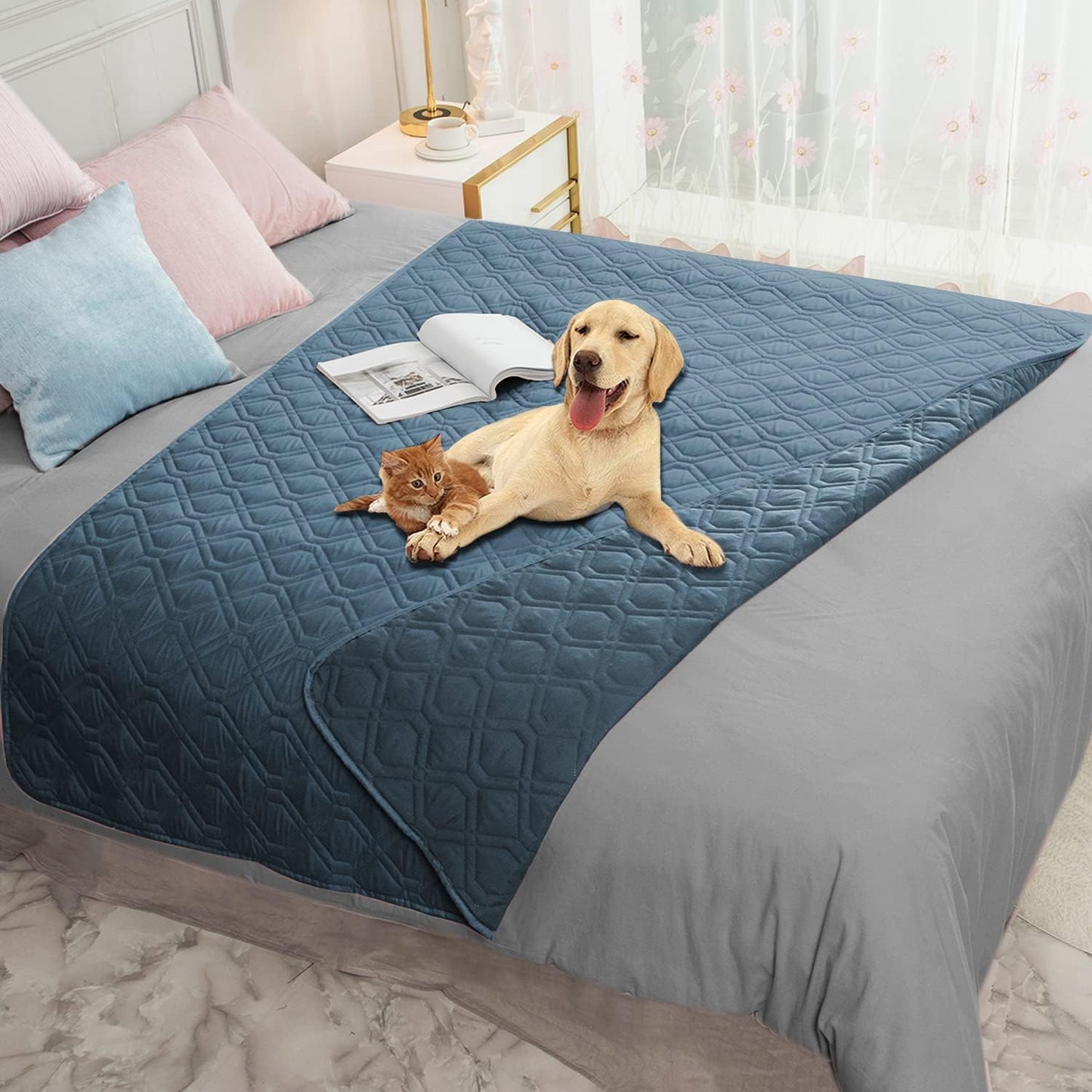 Ameritex Waterproof Blanket Reversible Dog Bed Cover Pet Blanket for Furniture Bed Couch Sofa - Pet Explorer
