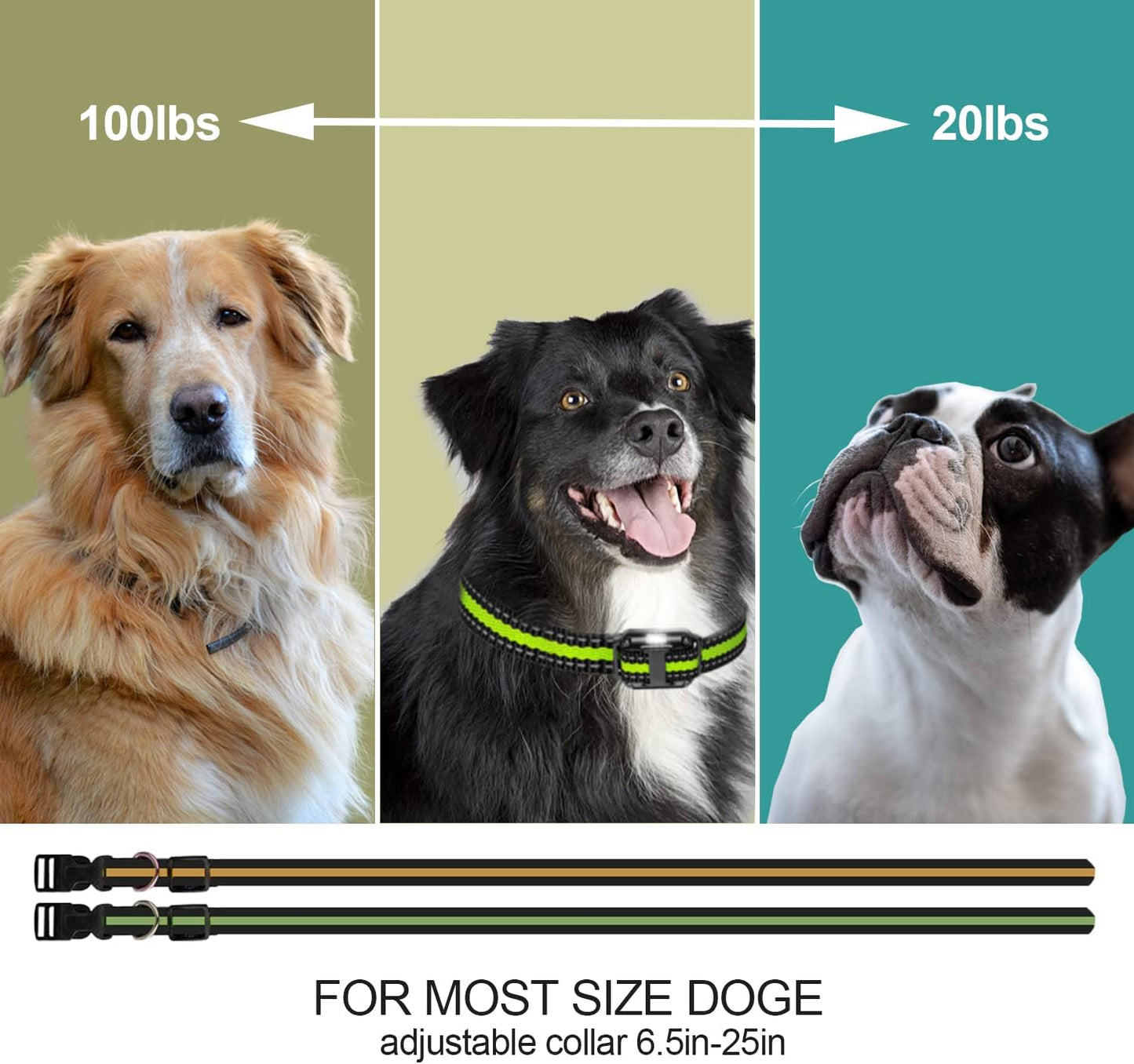 Electric Dog Training Collar with Remote 1640FT, E-Shock, Safe Training Modes, Rechargeable IP67 Waterproof Collars for 2 Dogs - Pet Explorer