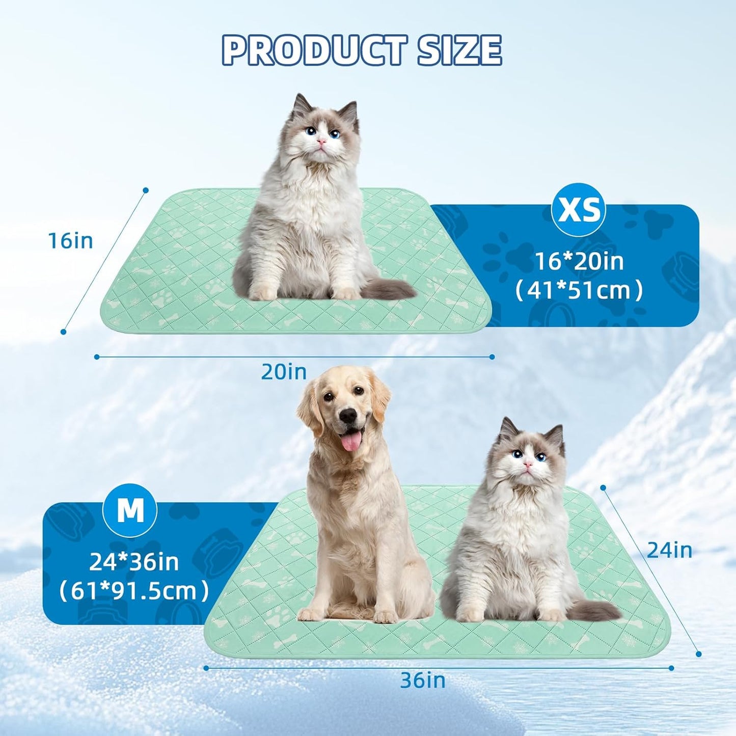 Homimp Self-Cooling Mat for Dogs, 6 Pack Washable Cooling Mat & Sleeping Pad, Reusable Waterproof Dog Pee Pads, Non-Toxic, Non-Slip Potty Pads for Whelping Litter Mat Puppy Supplies in Summer, 16"x20" - Pet Explorer