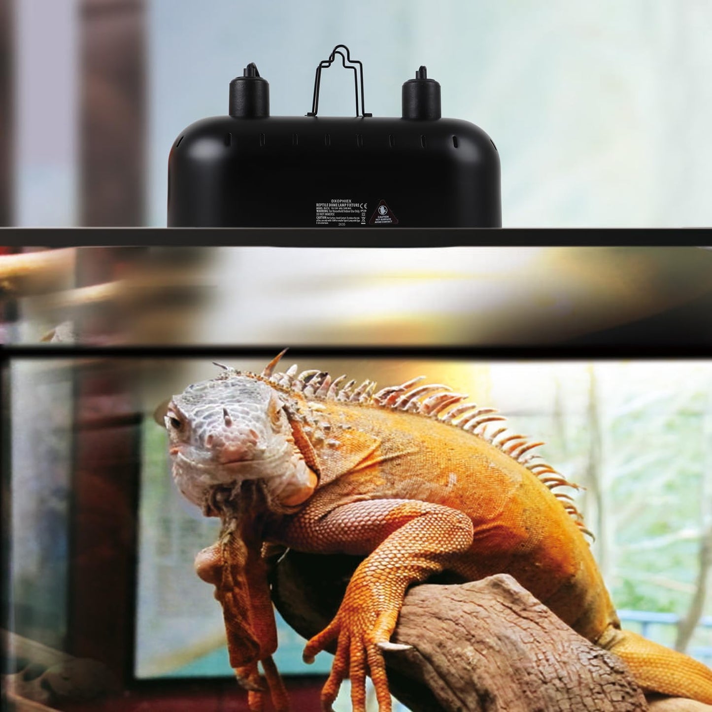 15inch Dual Reptile Light Fixture, Max 150W Dual Reptile Heat Lamp Fixture with 100W Basking Spot Lamp Bulb and 26W UVB Heat Bulb for Bearded Dragon Terrarium and Tortoise Habitat - Pet Explorer