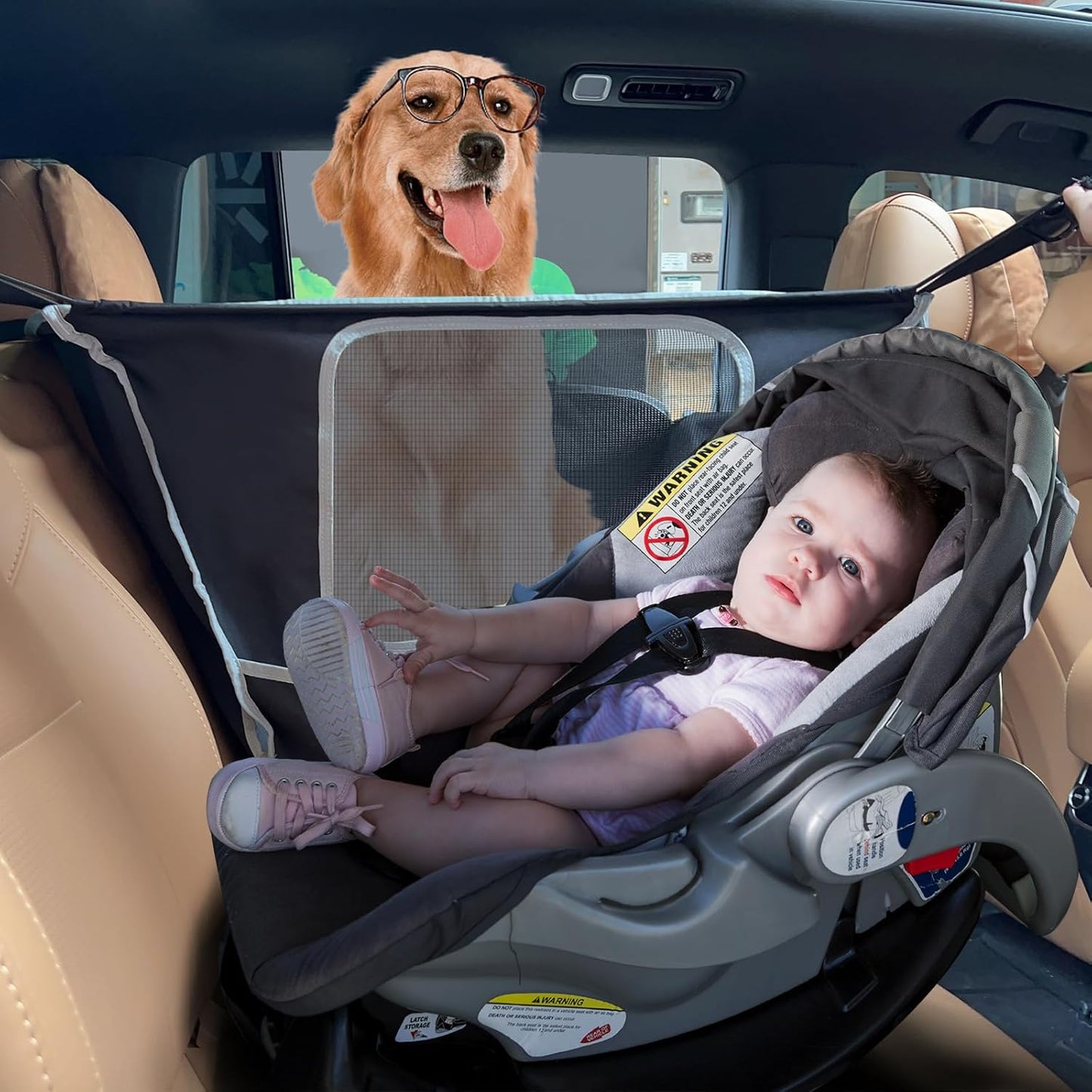 njnj Dog Car Seat Cover for Back Seat - Waterproof Dog Half Hammock for Cars with Mesh Window,Scratchproof Pet Backseat Protector,Perdurable,Non-Slip Booster Seat for Small,Medium and Large Dogs - Pet Explorer