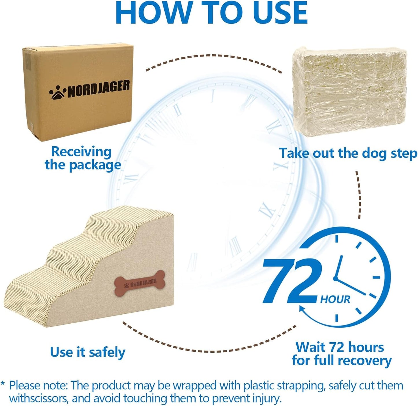 Dog Stairs for Small Dogs and Cats, 2 Steps Pet Stairs to Get on Couch Sofa and Chair, Indoor Non-Slip Balanced Portable Pet Step, High-Density Foam Ramp with Removable Washable Cover, Beige(11.8" H) - Pet Explorer
