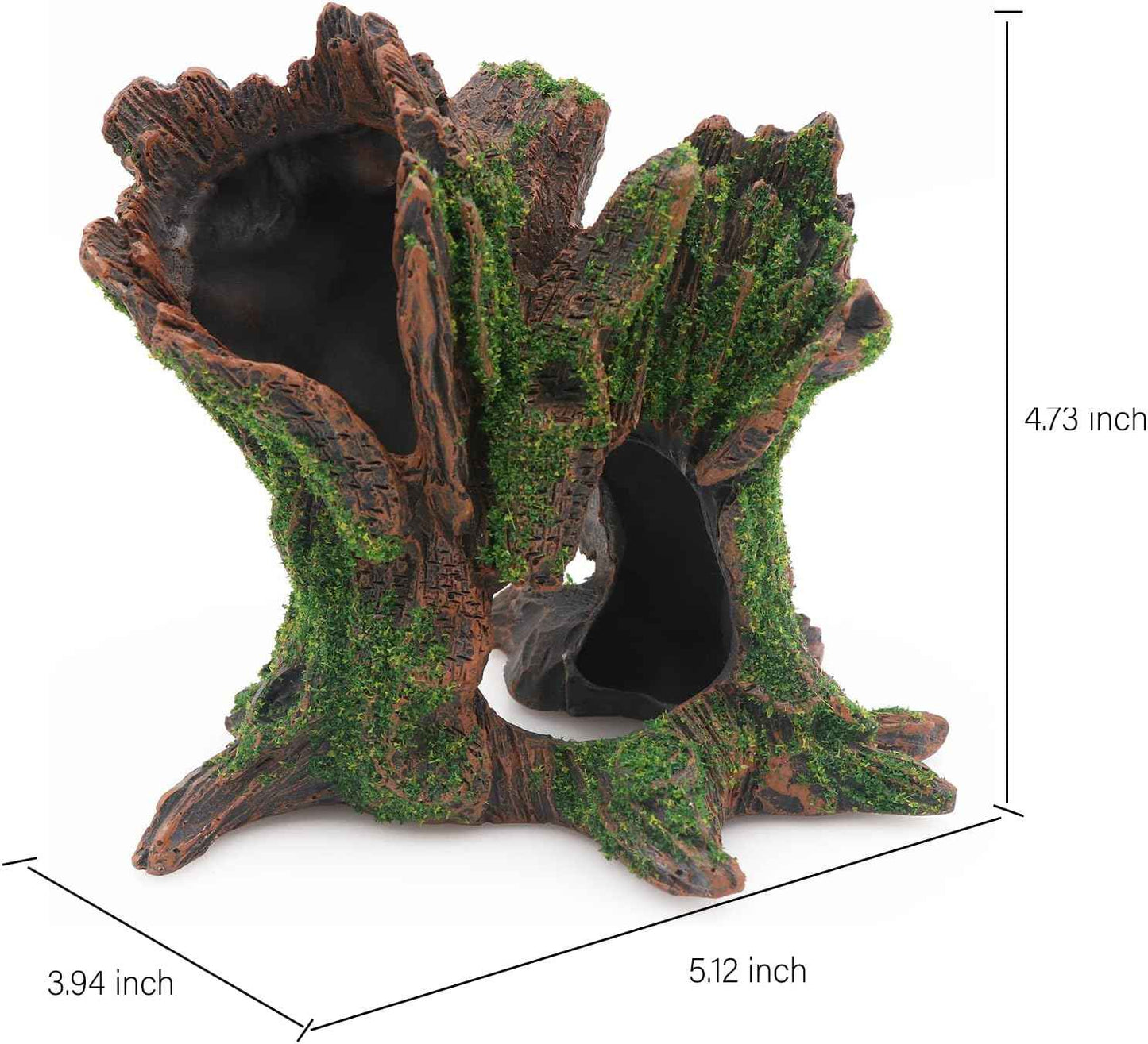 AQUA KT Aquarium Landscape Tree Stump Trunk Hollow Betta Cichlid Cave Rocks for Fish Hiding Tank Decoration Decorations