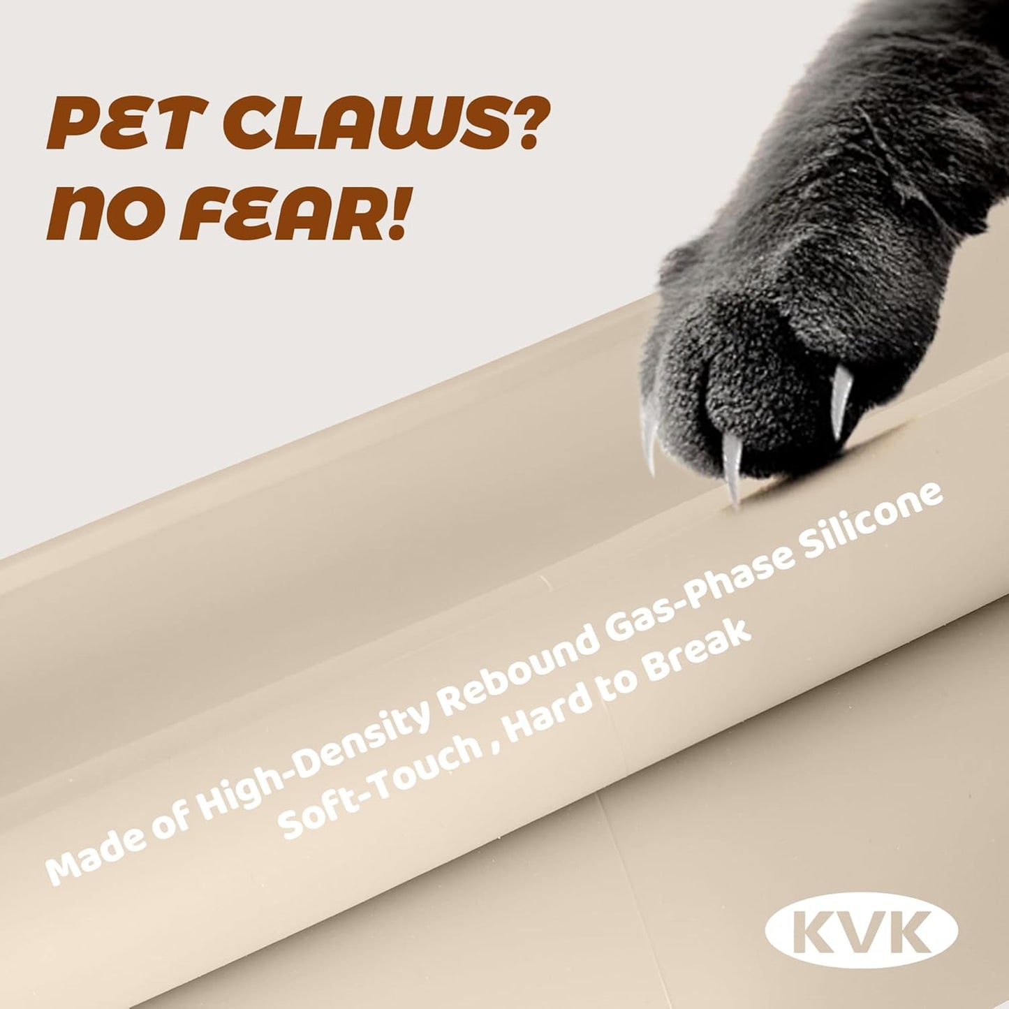 KVK Dog Food Mat, 39.4×29.5in Extra Large Silicone Pet Feeding Mat - Waterproof, Non - Slip, Chew - Resistant for Food & Water, Protect Floors (Cream) - Pet Explorer