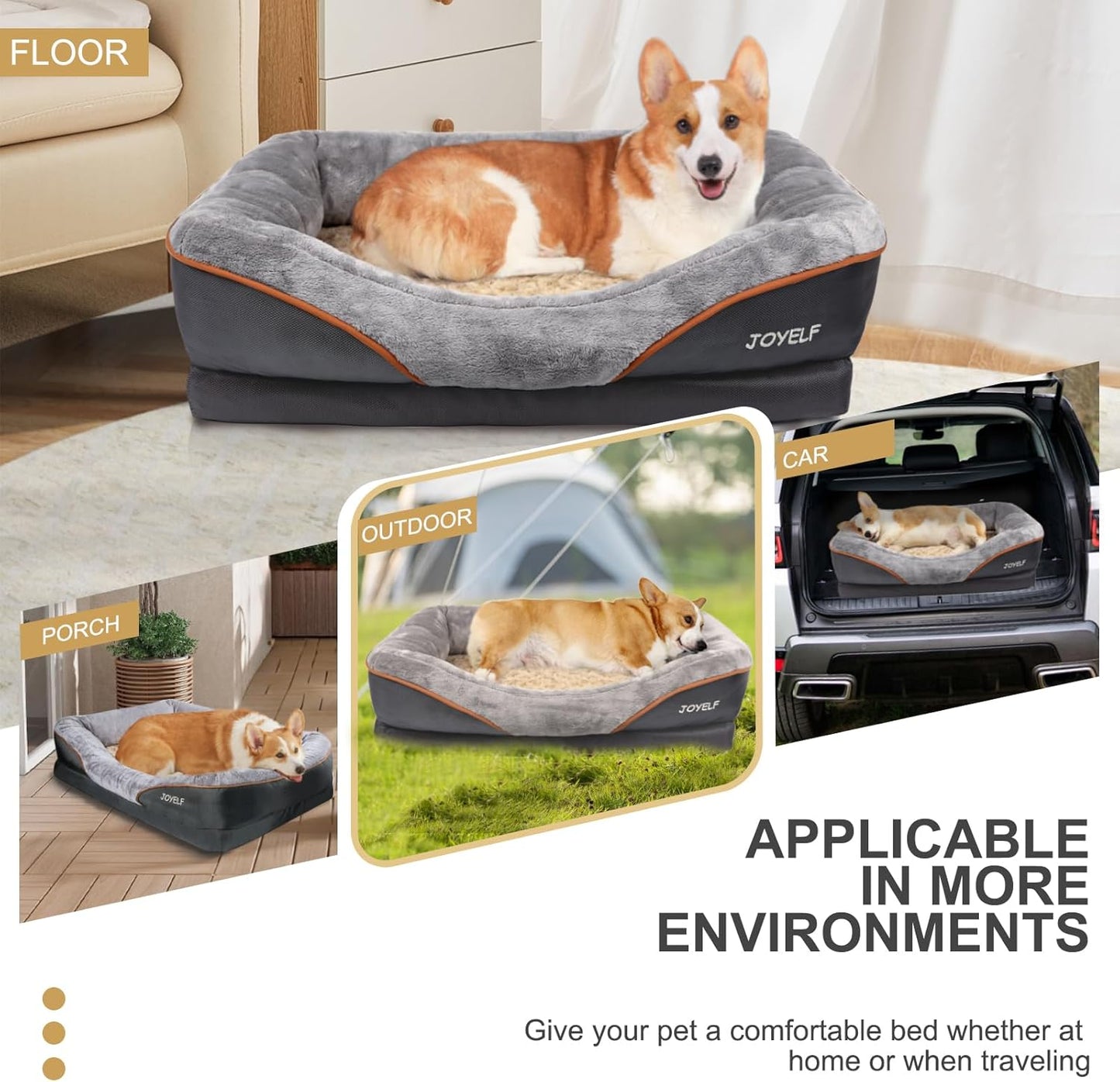 JOYELF Memory Foam Dog Bed Small Orthopedic Dog Bed & Sofa with Removable Washable Cover and Squeaker Toy as Gift - Pet Explorer