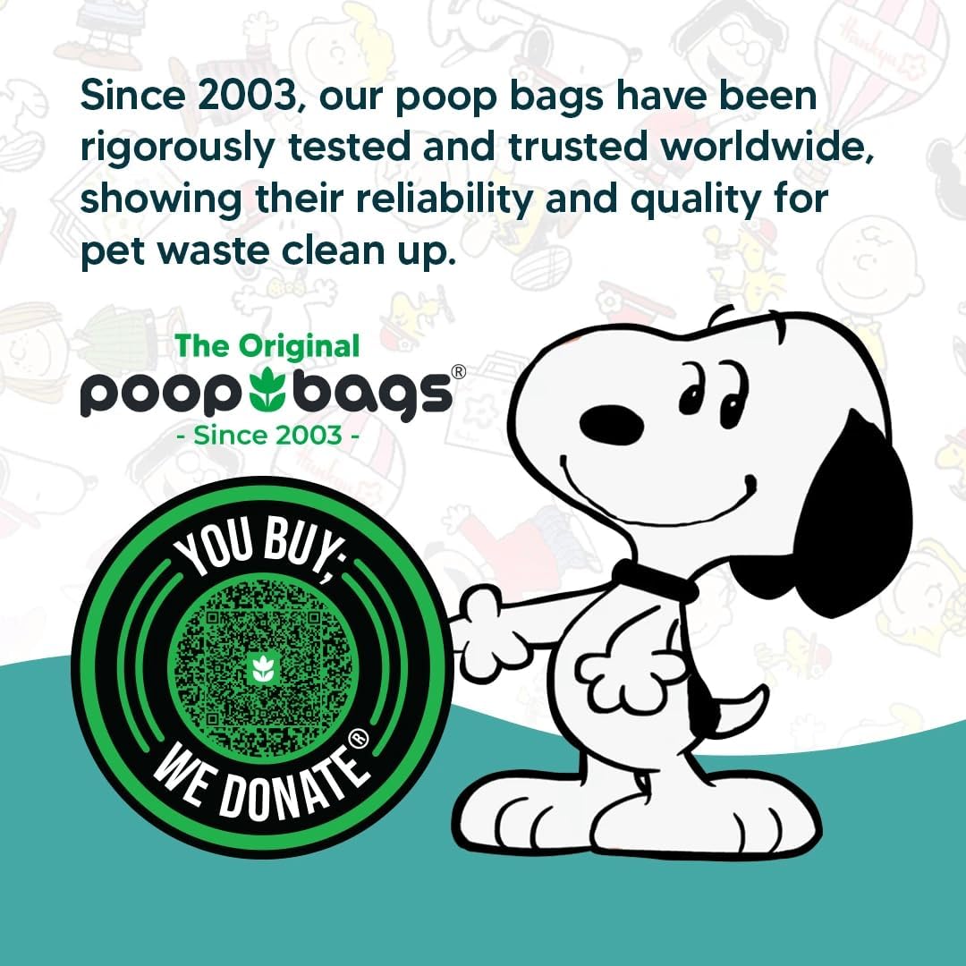The Original Poop Bags® Peanuts Dog Waste Bags – 38% Plant Based, Leak-Proof & Durable, Large Dog Poop Bags for Dispensers, Unscented (960 Count) - Pet Explorer