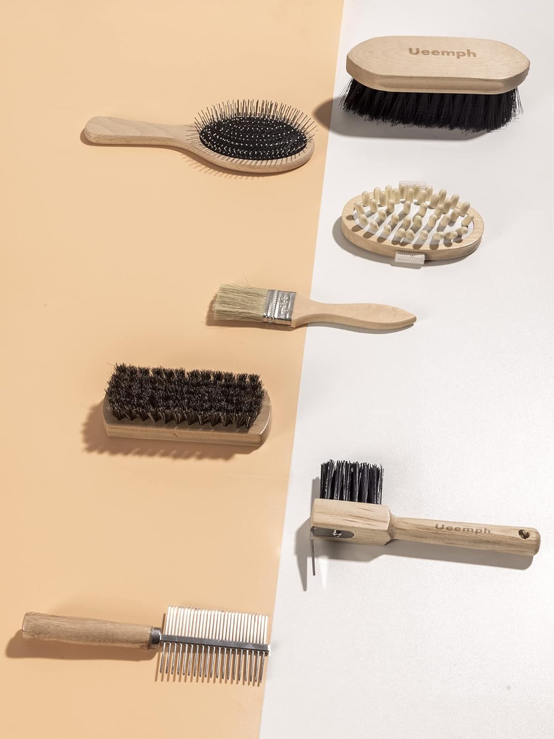 Horse Grooming Kit (12-Piece): Brushes, Storage Bag, Sweat Scraper, Mane Comb, Grooming Gloves, Horse Gift for Girls (Black)