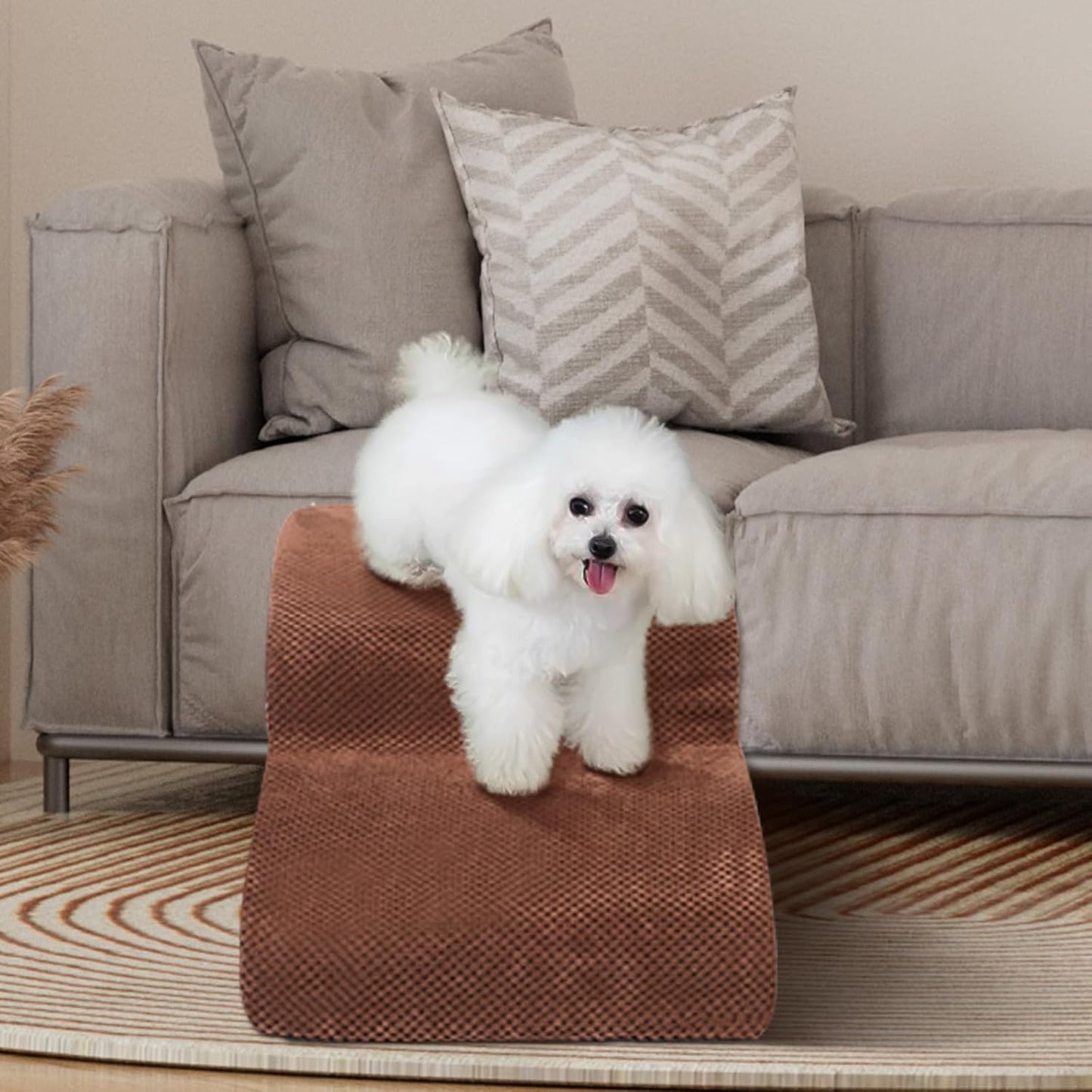 Dog Stairs for Small Dogs - High Density Foam Pet Steps, Extra Wide Dog Ramp with Non-Slip Bottom for High Beds, Couch and Sofa, Best for Dogs Injured, Older Doggy Cats - Pet Explorer