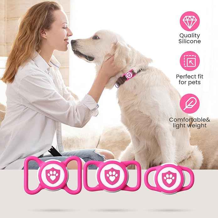 Waterproof AirTag Dog Collar Holder for Apple AirTag QR Code