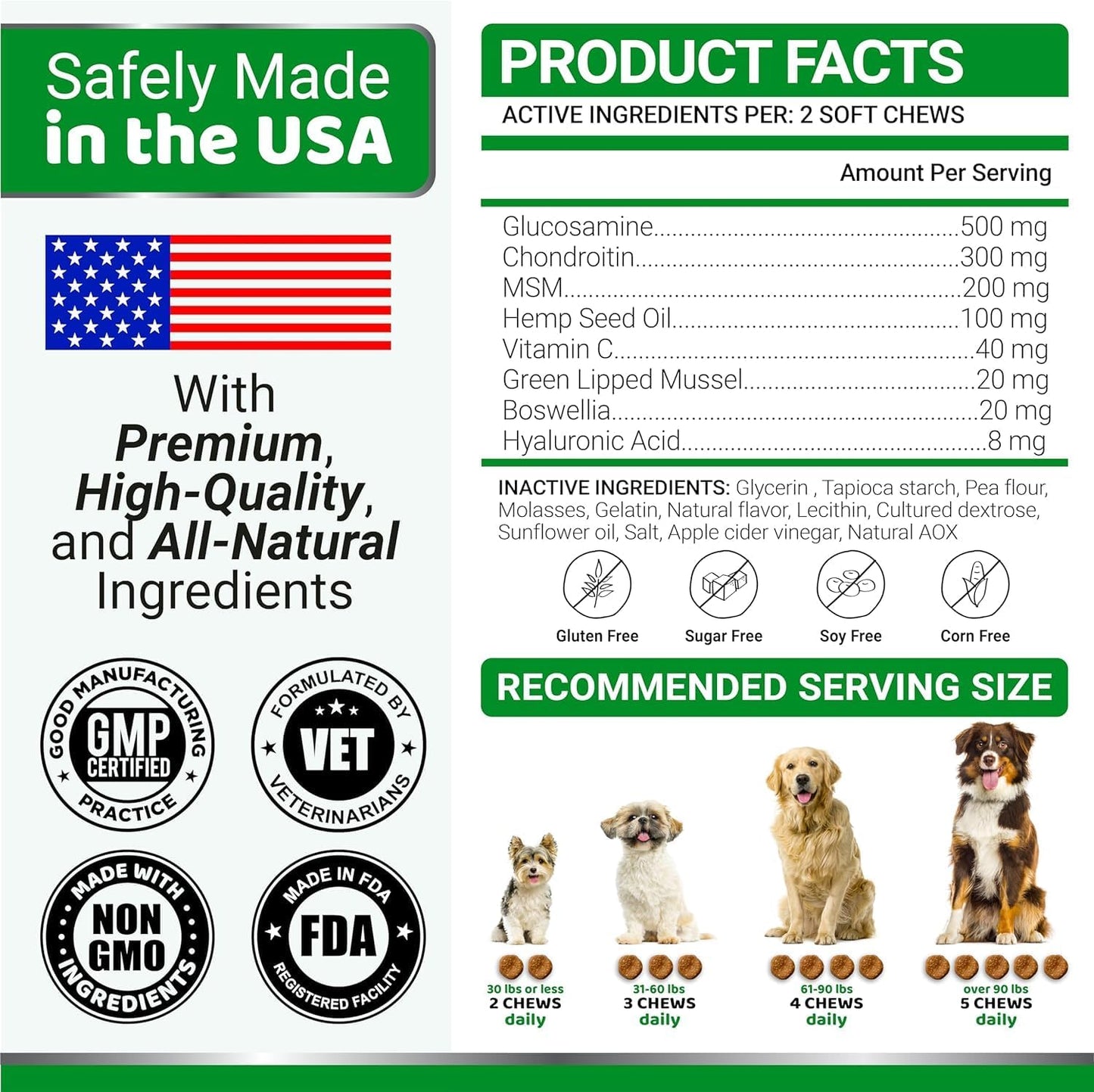 YUMA'S (2 Pack) Glucosamine for Dogs - Hip and Joint Supplement for Dogs - Glucosamine Chondroitin Chews - Joint Pain Relief Supplement with MSM - Advanced Health - Mobility Support - Made in USA - Pet Explorer