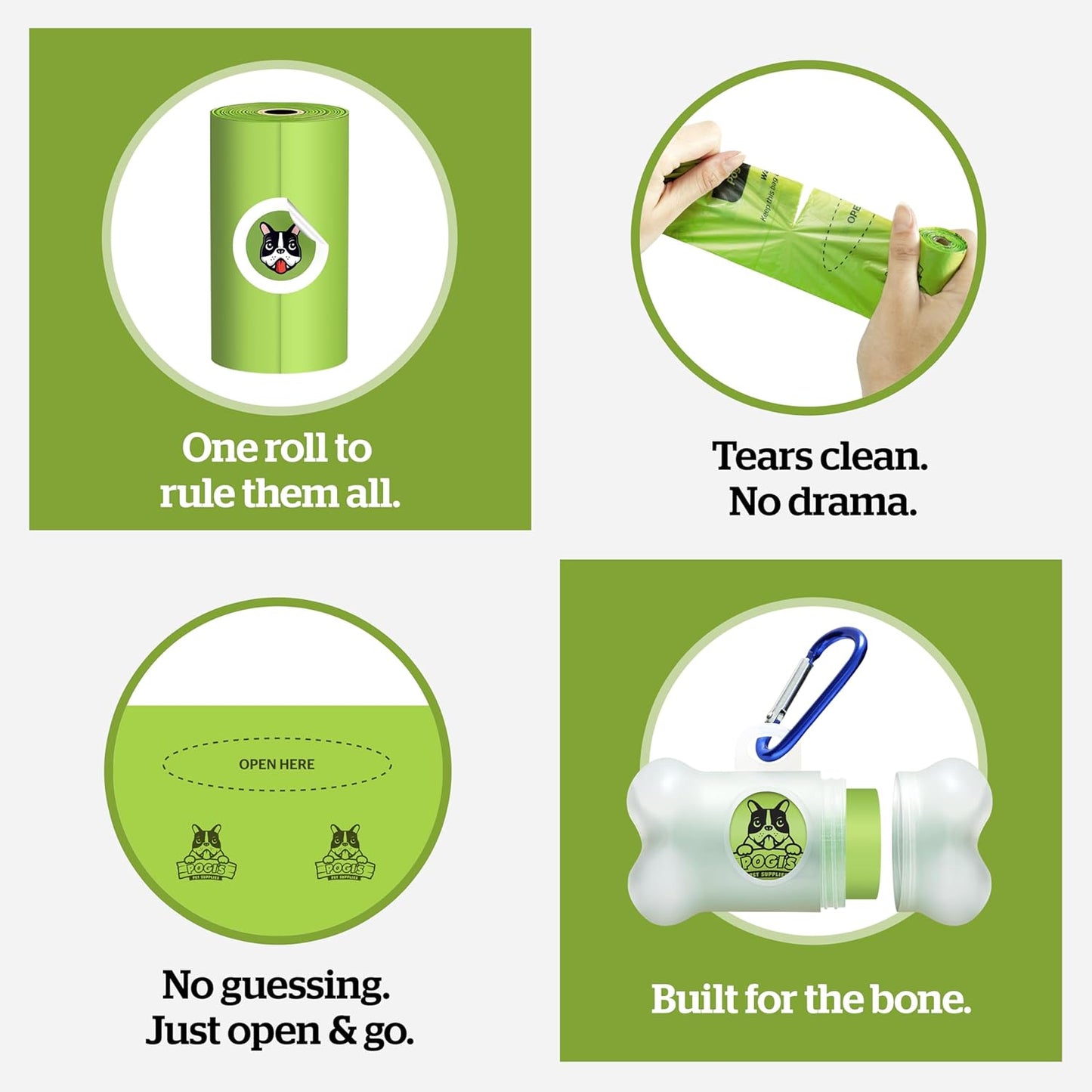 Pogi's Compostable Poop Bags – Leak-Proof, Extra-Large, Made with Plants – 18 Rolls (270 Bags) - Pet Explorer