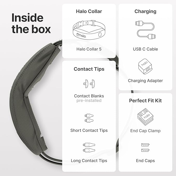 Halo Collar 5 Wireless Dog Fence & GPS Dog Collar, Keep Your Dog Safely Contained Outdoors with App-Controlled Boundaries and Real-Time Tracking, One Size, Sunburst
