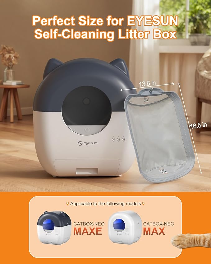 Self Cleaning Litter Box Mat, Cat Litter Pads for Automatic Cat Litter Box, Waterproof, Leakproof, Anti-Stick, Scratch Resistance, High Flexibility Self Cleaning Litter Box Replacement Accessories