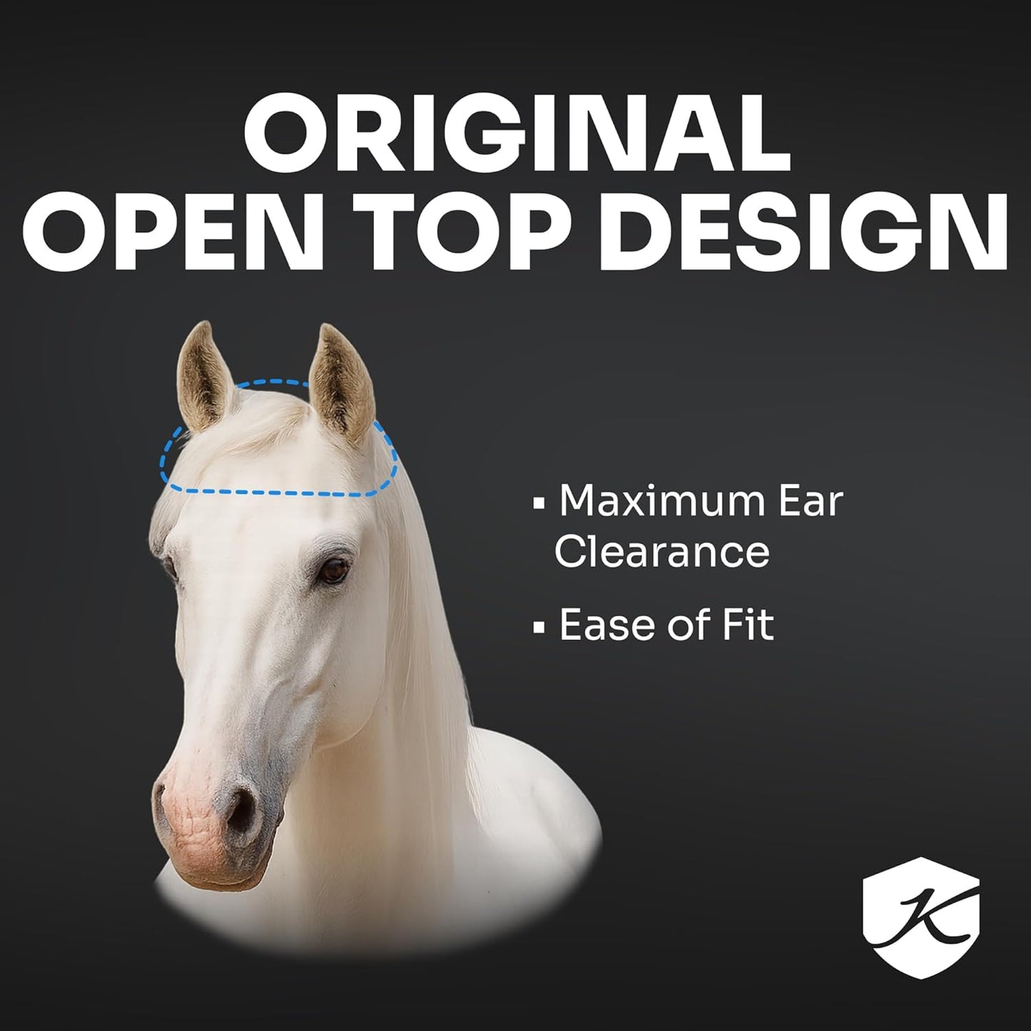 Kensington Fly Mask with Fleece Trim for Horses — Protects Face and Eyes Helps Block Sun Rays While Allowing Full Visibility — Breathable and Non Heat Transferring
