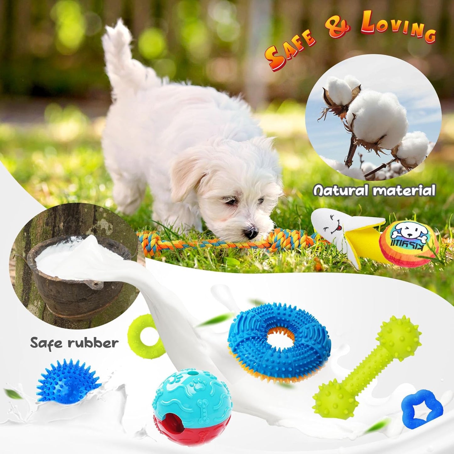 KIPRITII Puppy Toys for Dog Teething -25 Pack Various Puppy Chew Toys with Rope Toys, Dog Treat Balls & Squeaky Toy for Puppy and Small Dogs - Pet Explorer