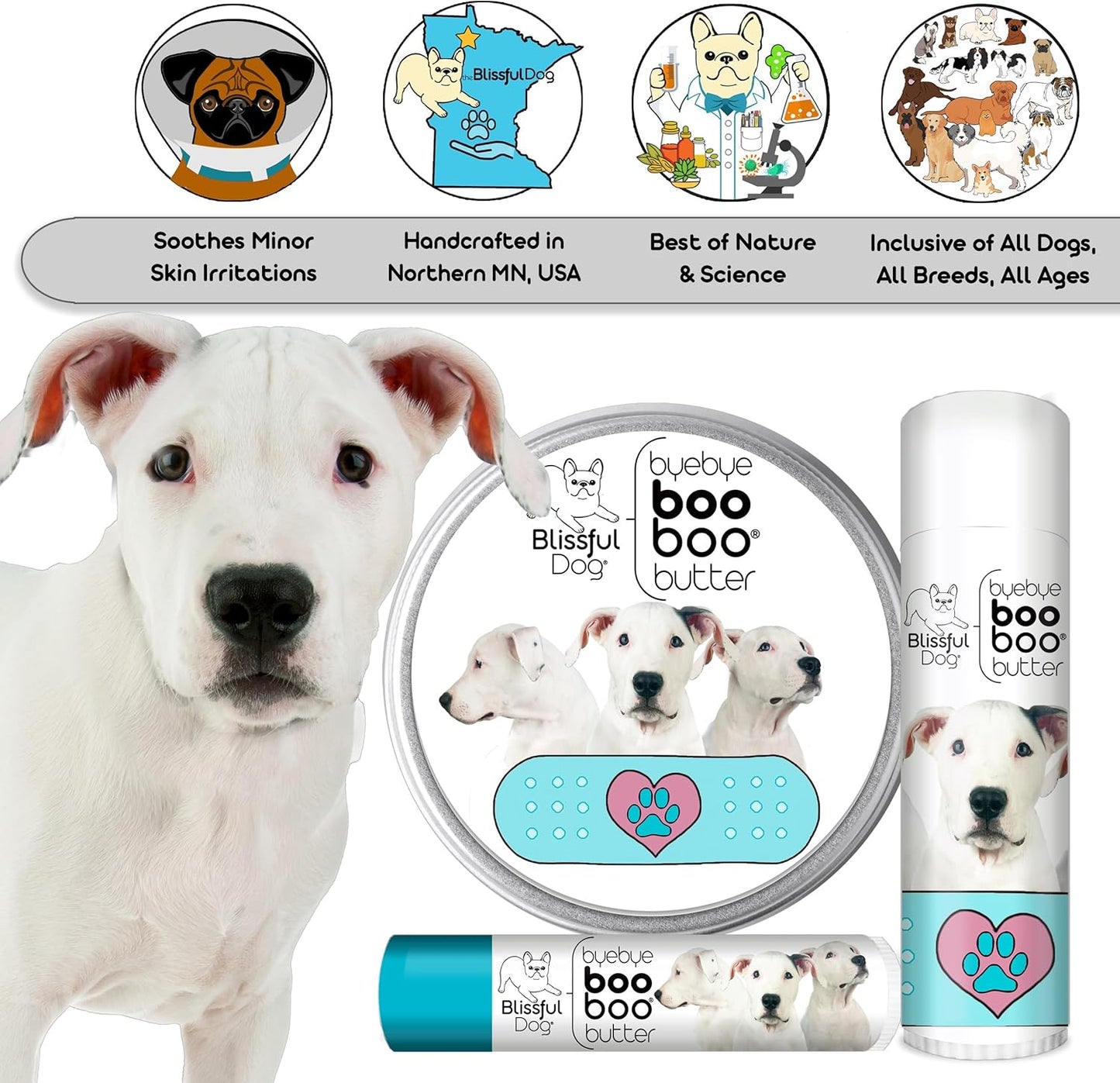 The Blissful Dog Dogo Argentino Boo Boo Butter, 0.50-Ounce - Pet Explorer