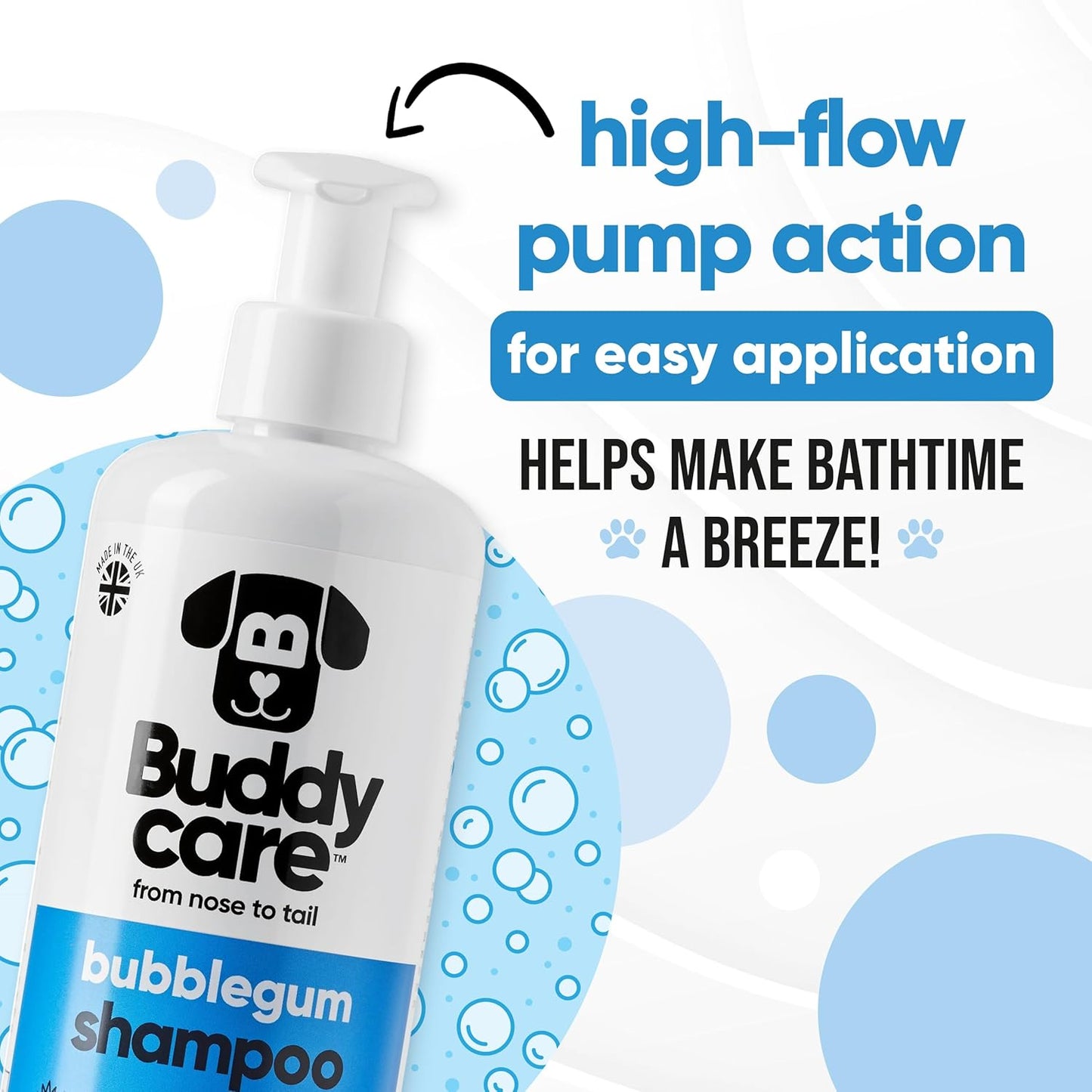 Bubblegum Dog Shampoo by Buddycare | Dry Skin & Itchy Skin Relief for Smelly Dogs | Deep Cleansing Shampoo for Dogs Puppy Sensitive Skin | Dog Shampoo & Conditioner | with Aloe & Vitamin B5 (16.90oz)
