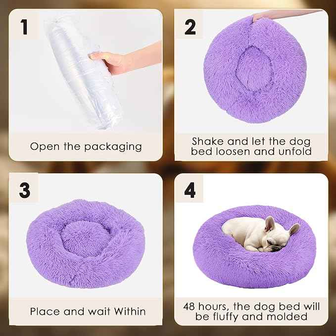 Dog Beds Large Sized Dog and Cats, 32in Pet Beds for Large Pet, Washable Indestructible Extra Large Dog Bed (Purple)