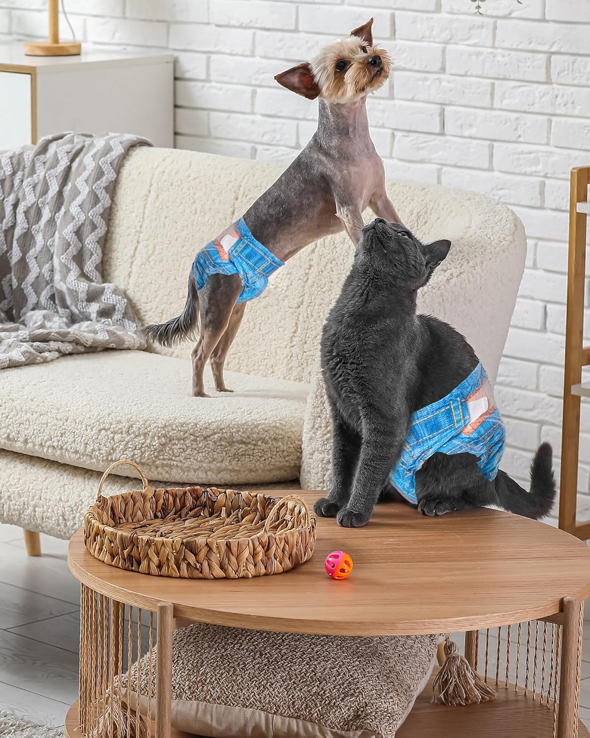 Pet Soft Dog Diapers Female, Doggie Diapers for Female Dogs, Disposable Super Absorbent Pet Diaper for Cats & Dogs in Heat Period, Urine Incontinence, S 20 Counts