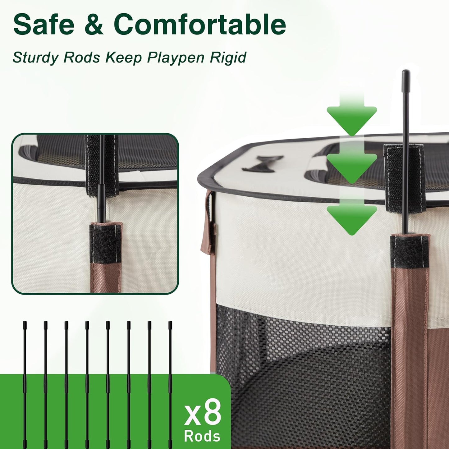 Love's cabin Pet Puppy Dog Playpen, Small Dog Tent Crates Cage Indoor/Outdoor, Portable Exercise Playpen for Cat, Foldable Pop Up Dog Kennel Playpen with Carring Case (S, Brown) - Pet Explorer