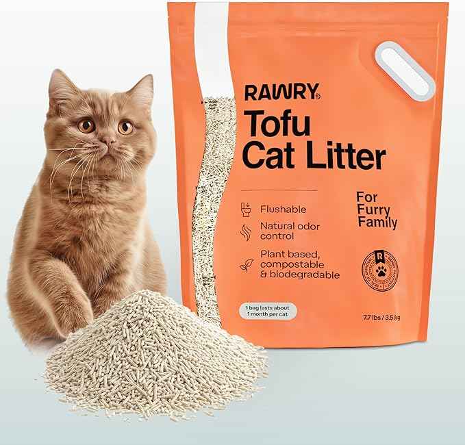 Tofu Cat Litter by Rawry | Flushable Natural Compostable Cat Litter Five Bags (5 Month Supply: 17.5kg)