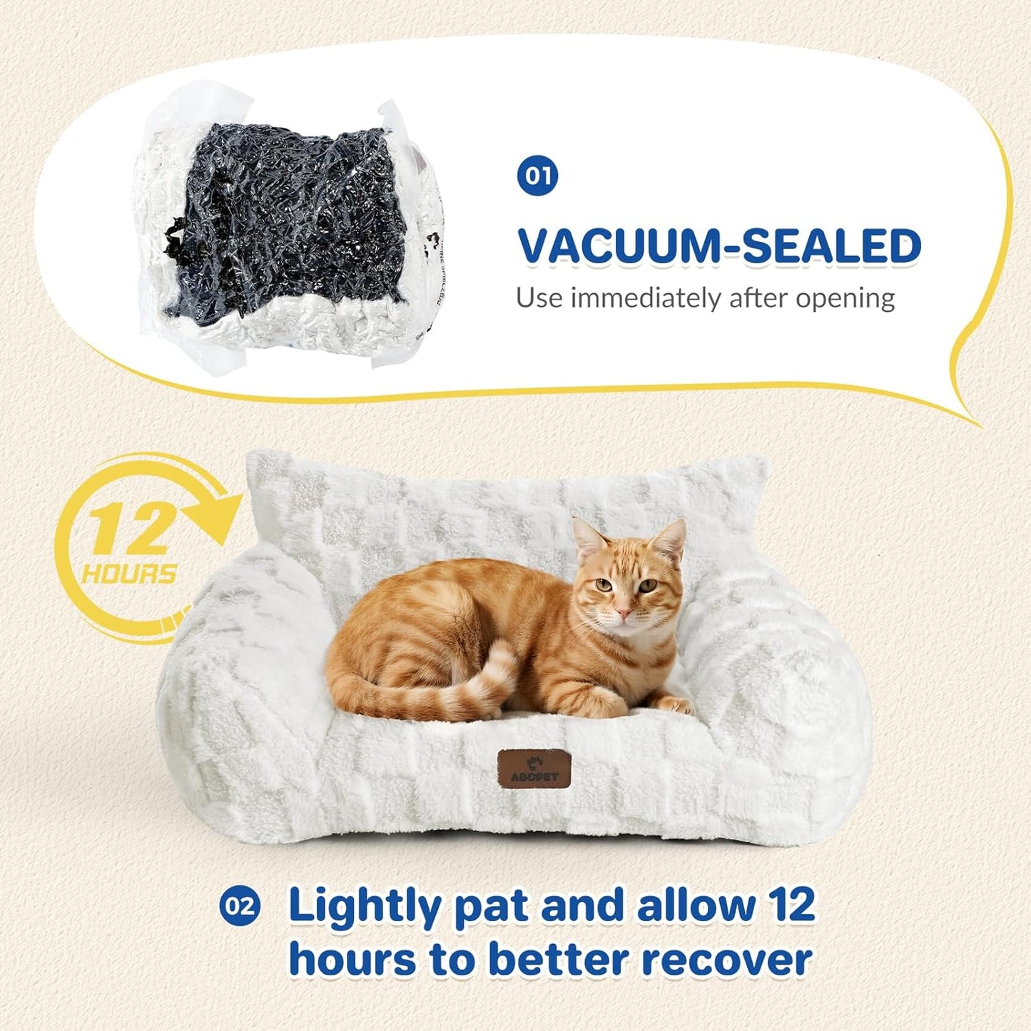 Cat Bed Cat Couch for Puppy and Kitten, Fluffy Pet Sofas Medium Dog Sofa Bed, Supportive Cats Sofa for Indoor Cats, Washable Cover & Non-Slip, 32 inch, Grey - Pet Explorer