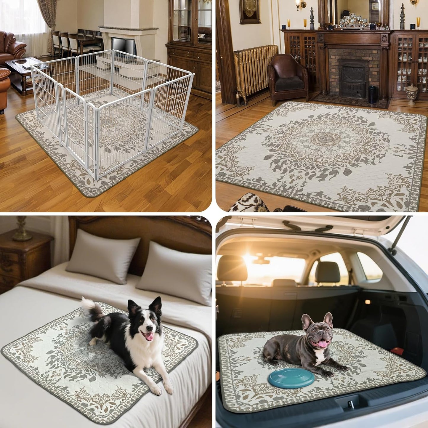 FXW Washable Pee Pads for Dogs, Puppy Pads with Super Absorbent, Specifically Designed for FXW Rollick/Homeplus 32 inch 6 Panels Dog Pen, 72" × 43" Rectangle, Boho, 1 Pack - Pet Explorer