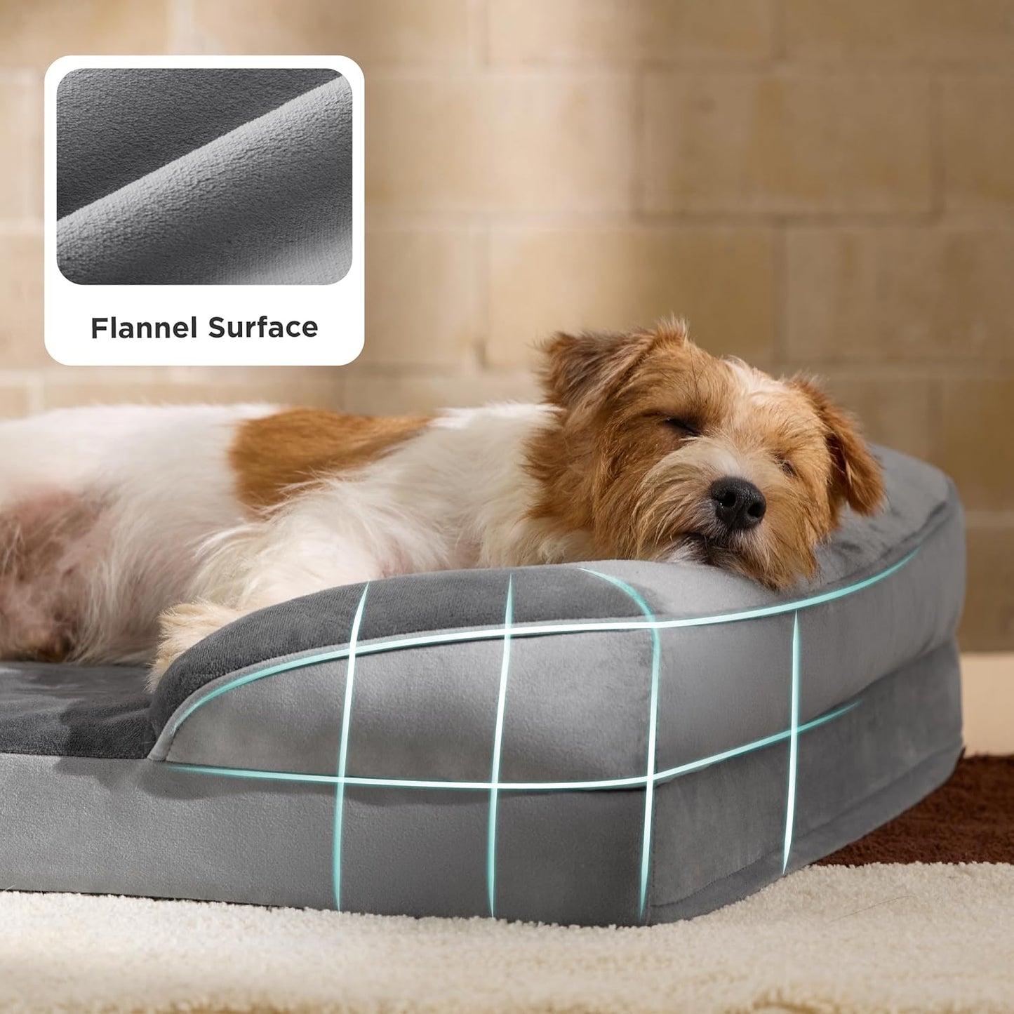 Bedsure Orthopedic Dog Beds Large Sized Dog - Washable Large Dog Cat Bed Waterproof, Comfort Dogs Couch Sofa with Washable Removable Cover, Pet Bed with Nonskid Bottom, Grey, 35" - Pet Explorer