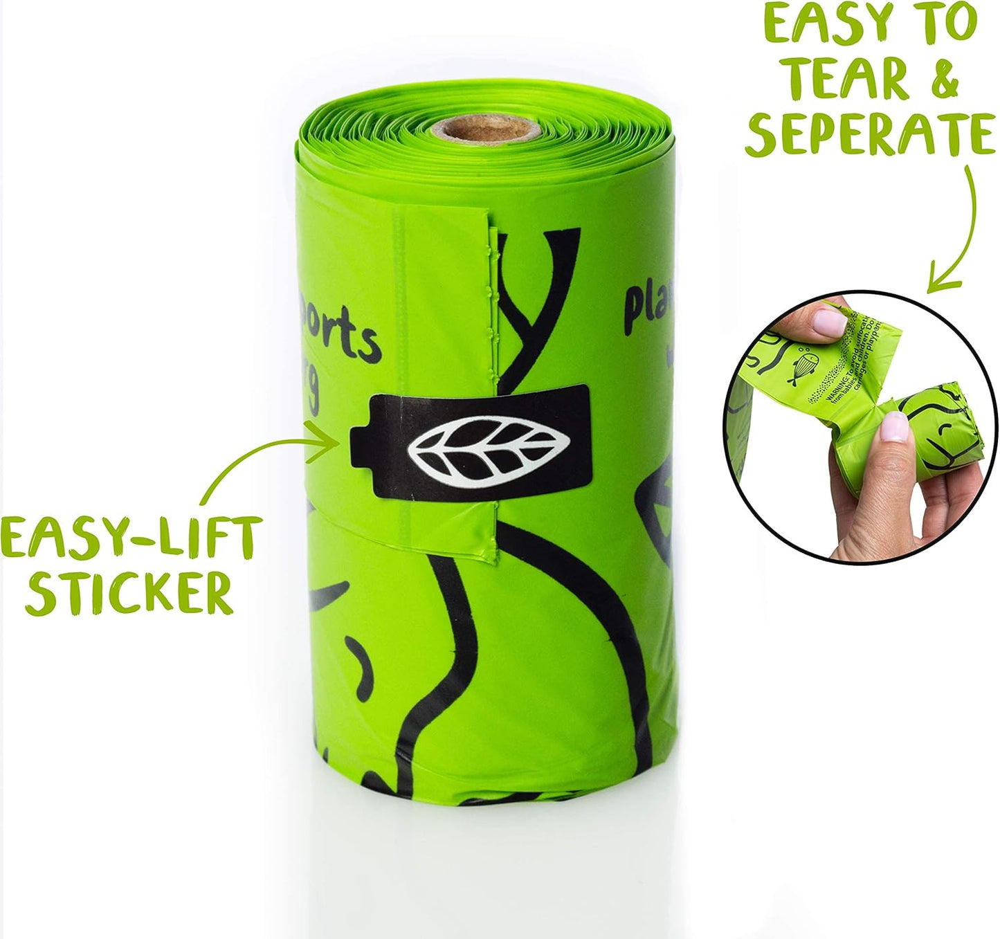 PLANET POOP Home Compostable Dog Poop Bags Extra-long with Handles 120 Un-Scented Pet Waste Bags Plastic Free, Thick Leakproof Plant-Based Doggy Bag, Cats & Dogs Pet Supplies - Pet Explorer