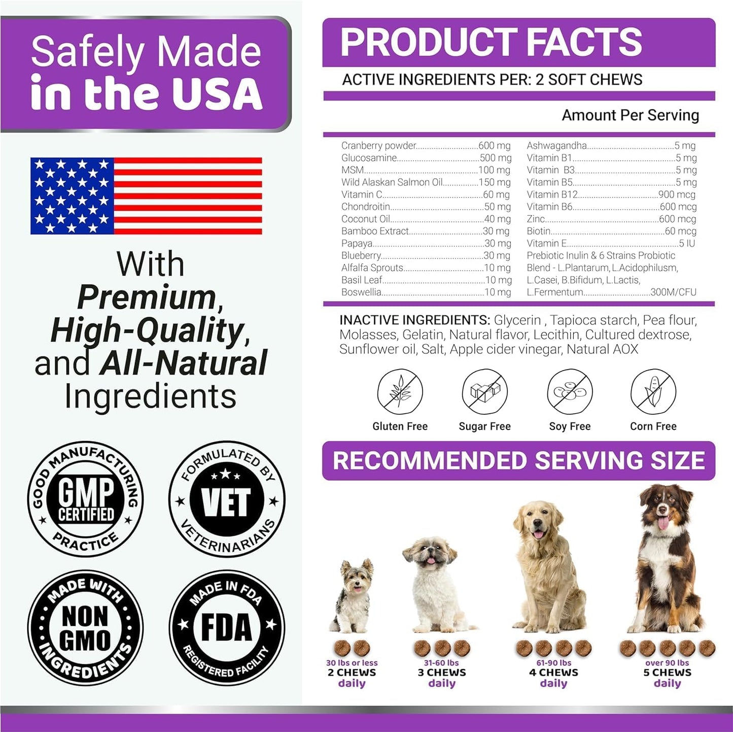 2-Pack Dog Multivitamin Chewable with Glucosamine - Dog Vitamins and Supplements - Senior & Puppy Multivitamin for Dogs - Hip & Joint Support - Immune Health, Skin, Heart, Digestion, Probiotics - Pet Explorer