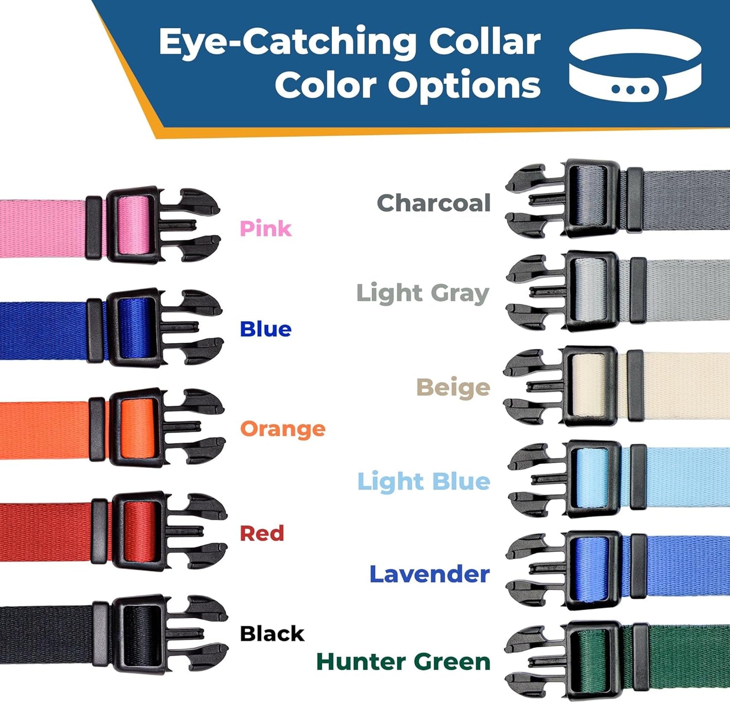 GoTags Reflective Personalized Dog Collar with Nameplate, Adjustable Dog Collar with Custom Engraved Steel Slide On Pet ID Tag, Silent, No Noise Dog Tag for Large Medium or Small (Light Gray, Large)